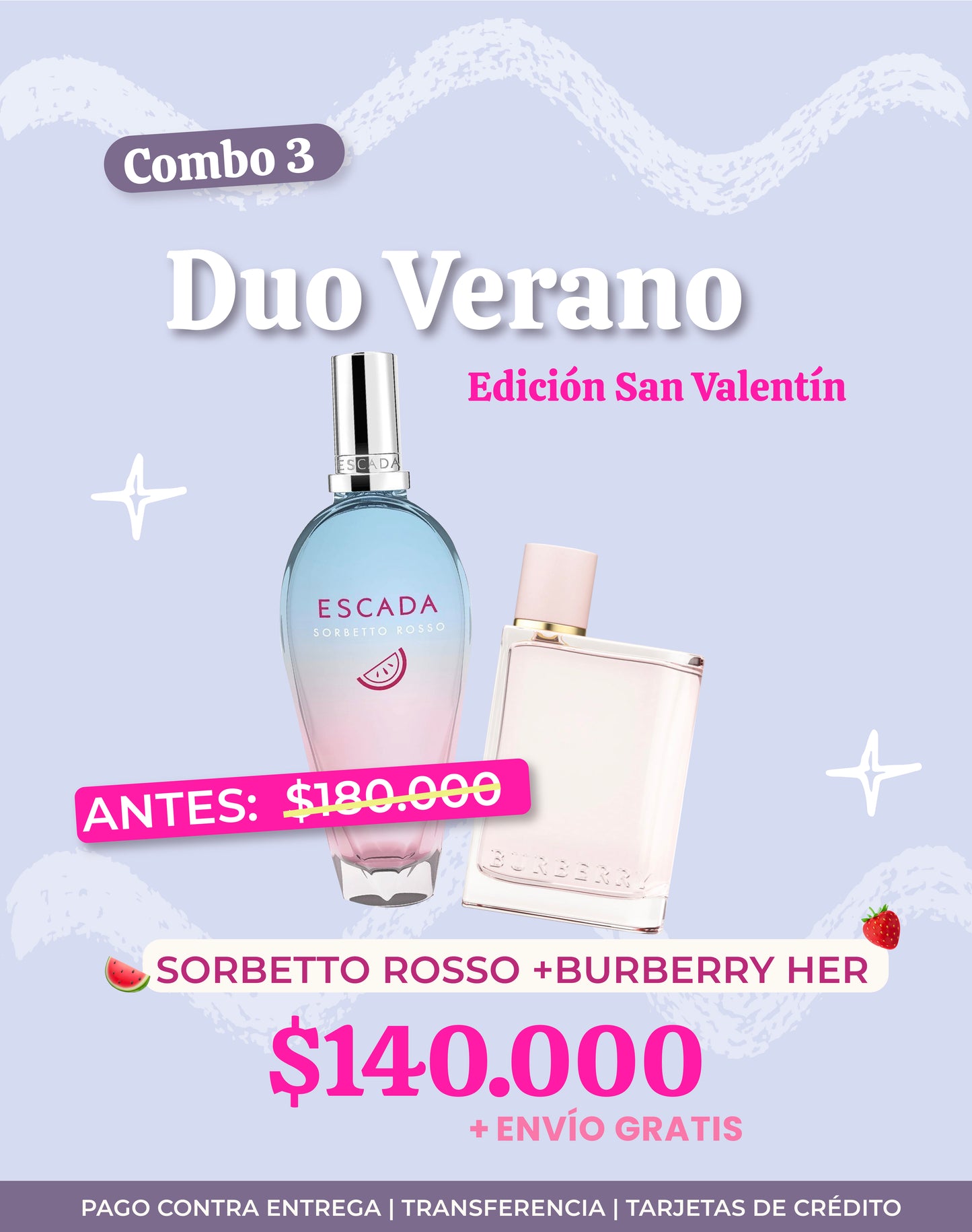 Combo Sorbetto Rosso 100ML + Burberry Her 100ML